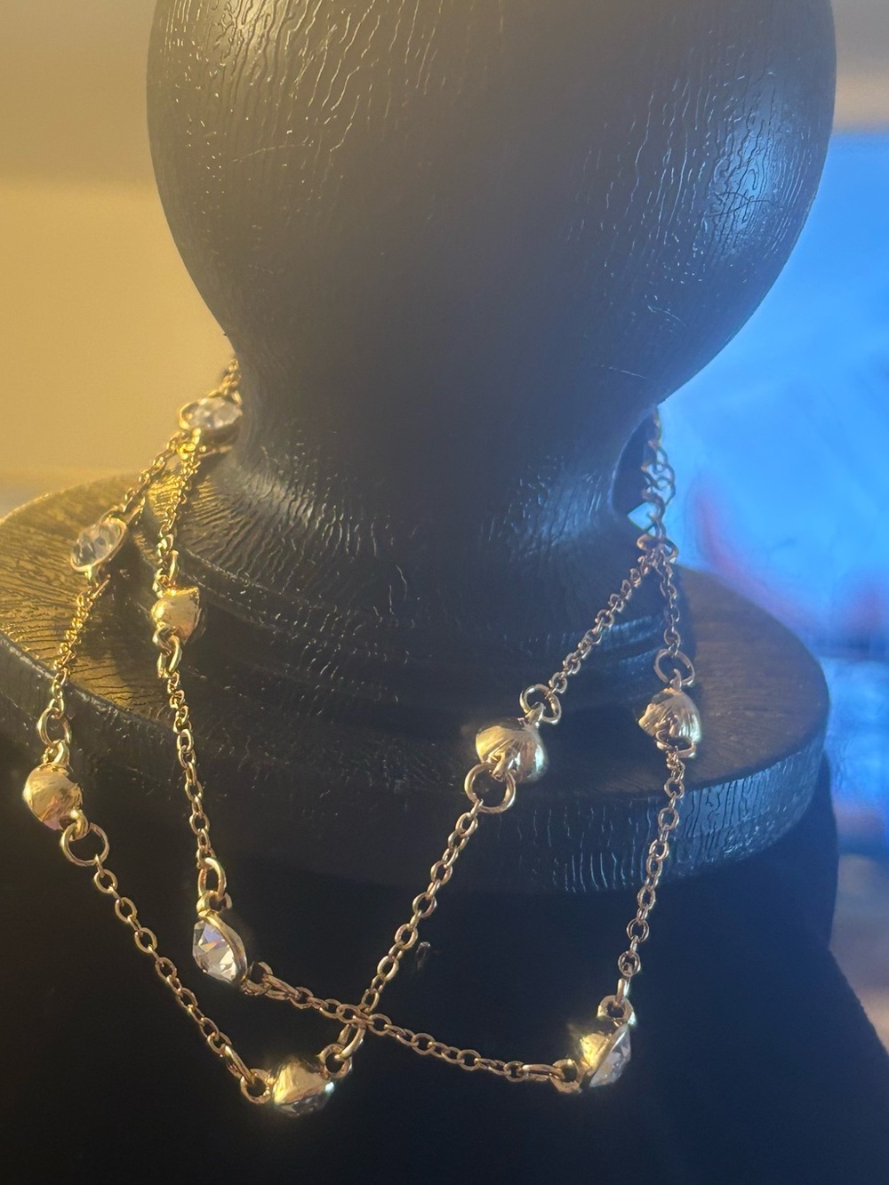 Silver Bead Station Layered Necklace - Women Jewelry